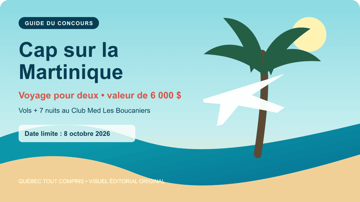 Concours Voyages Gendron 2026 : un séjour en Martinique pour deux