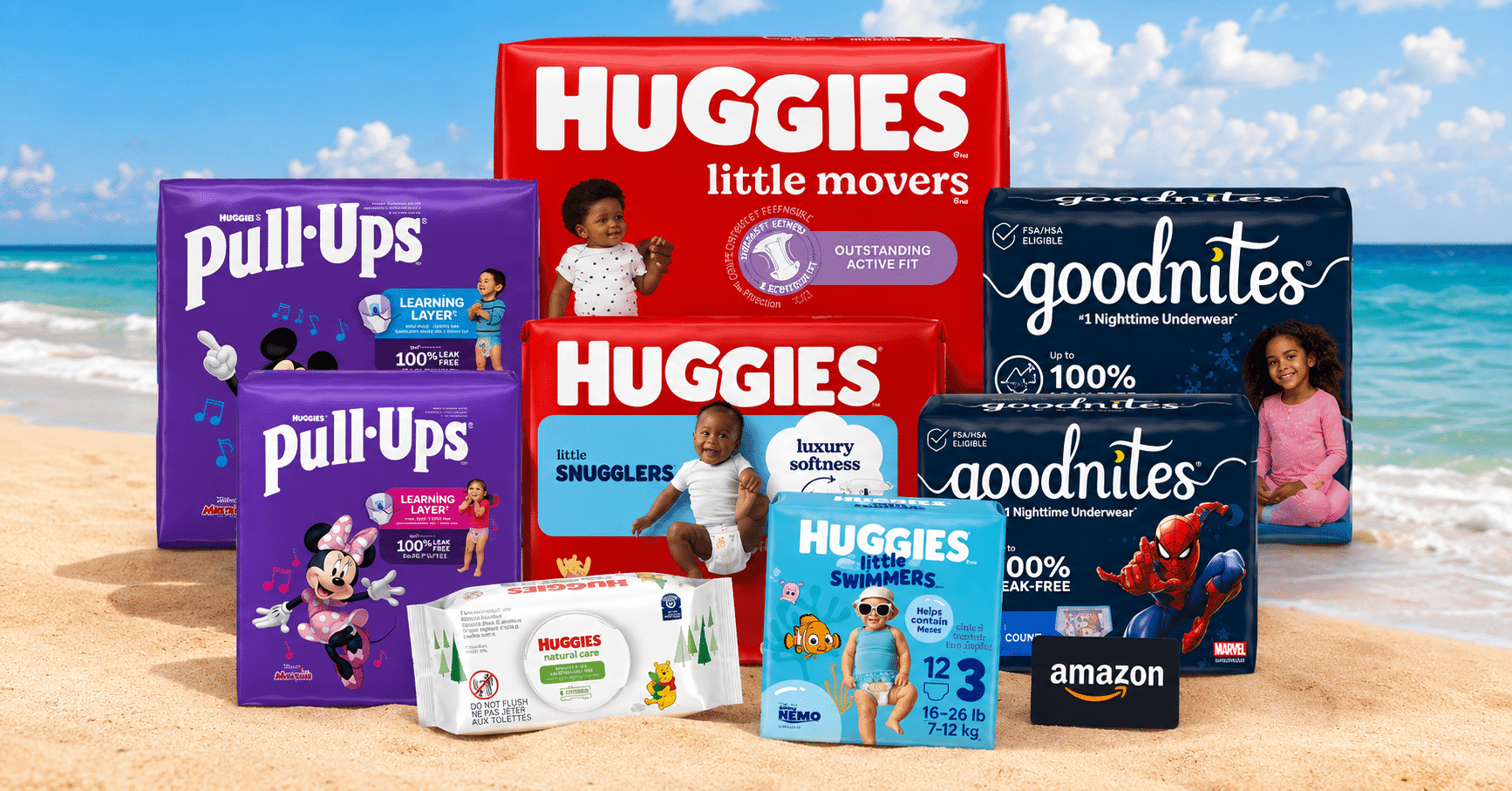 Une chance de gagner des produits Huggies pour six mois et 500 $ chez Amazon