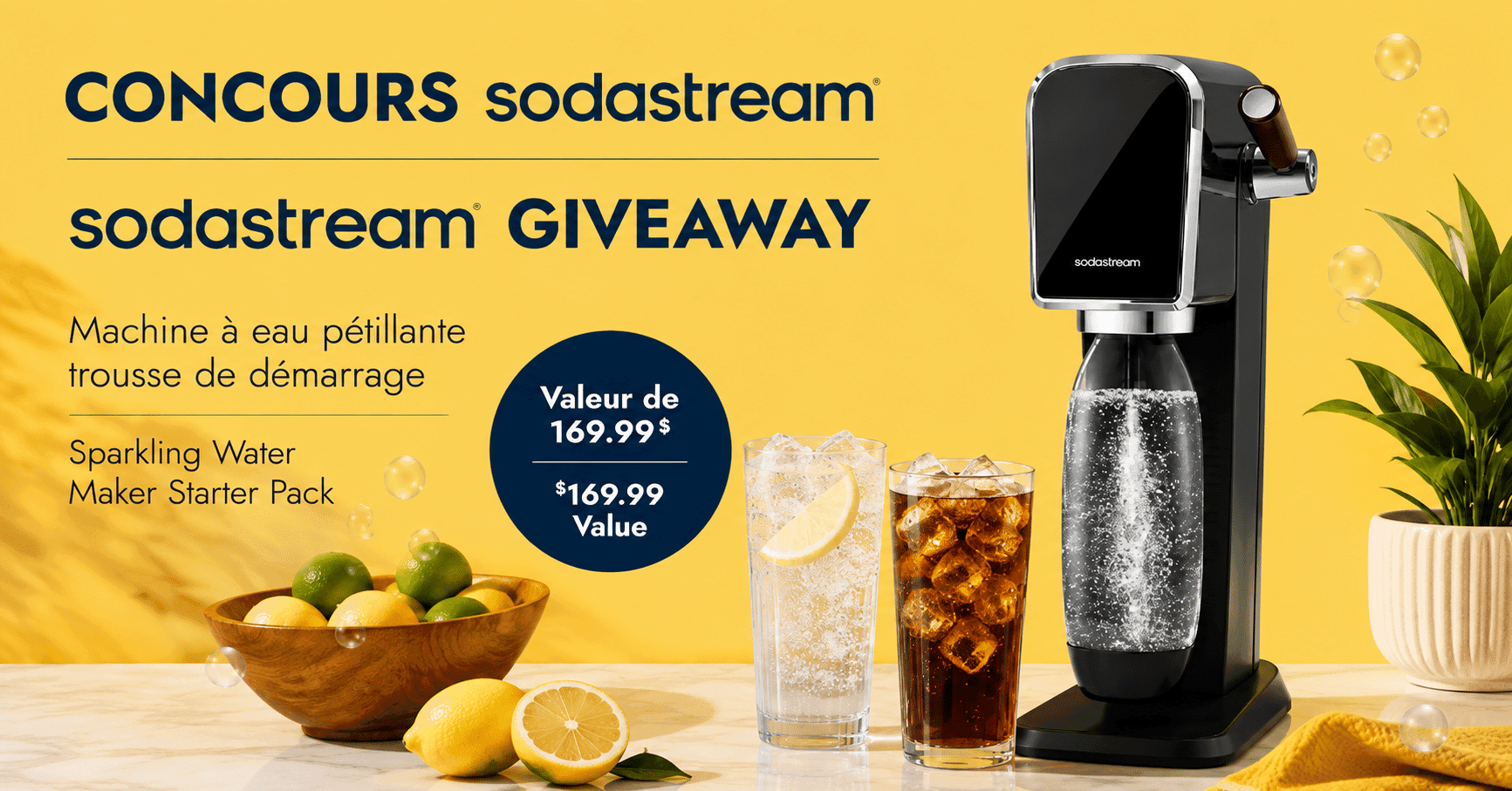 Concours : Remportez une machine à eau pétillante SodaStream avec Linen Chest !