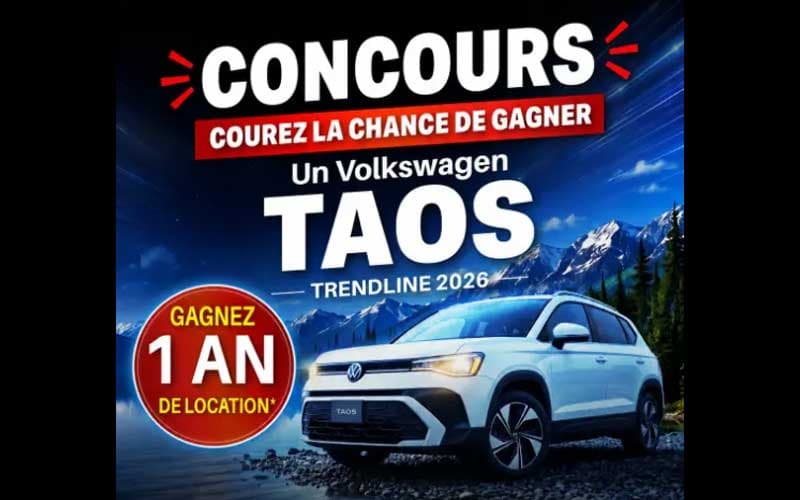 Gagnez une location d'un Volkswagen Taos 2026 pour un an!