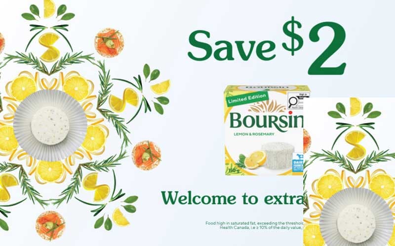 Profitez d'un rabais de 2 $ sur le fromage Boursin au Canada