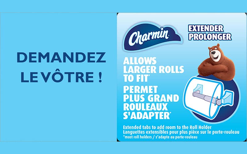 Profitez d'un extenseur pour rouleaux Charmin offert gratuitement