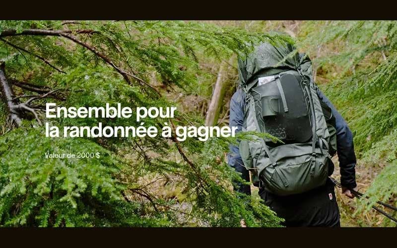 Courez la chance de remporter un ensemble de randonnée d'une valeur de 2000 $ !