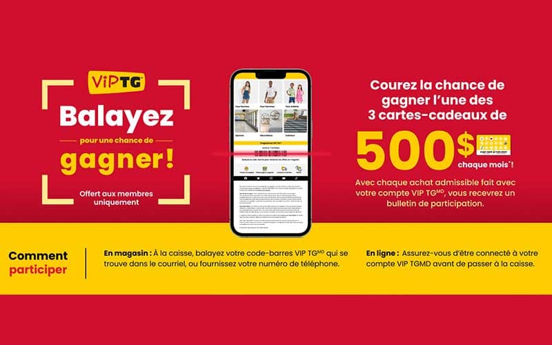 Participez au concours Tigre Géant et courez la chance de gagner des cartes-cadeaux de 500 $