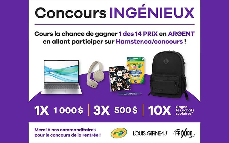 Une rentrée scolaire plus douce avec Hamster : jusqu'à 1000 $ à gagner