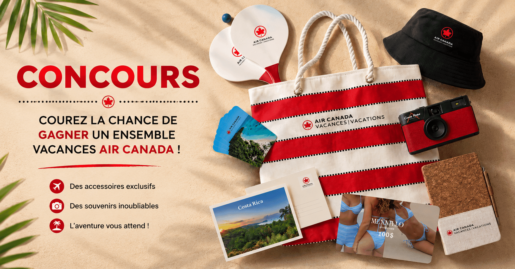 Tentez de gagner une trousse de vacances Air Canada d'une valeur de 335 $