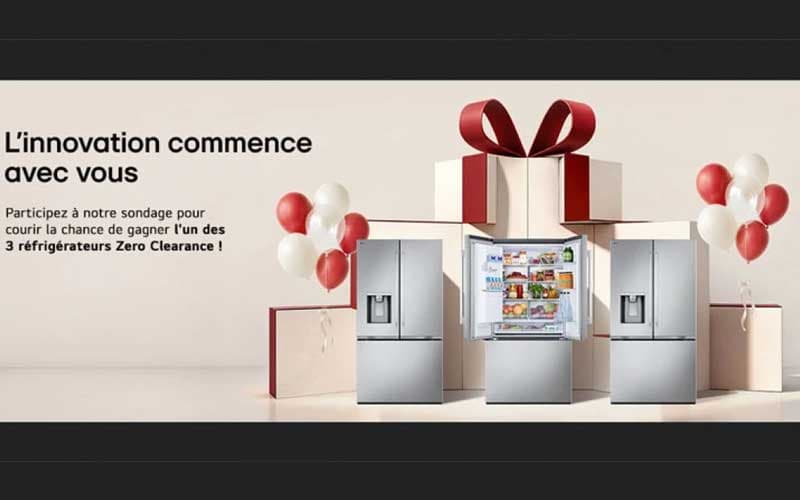 Courez la chance de gagner un réfrigérateur LG Zero Clearance