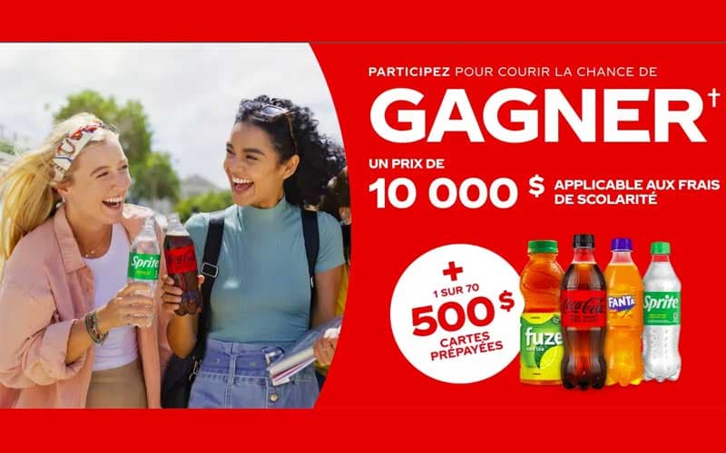 Concours Coca-Cola : Gagnez jusqu'à 10 000 $ pour vos études!