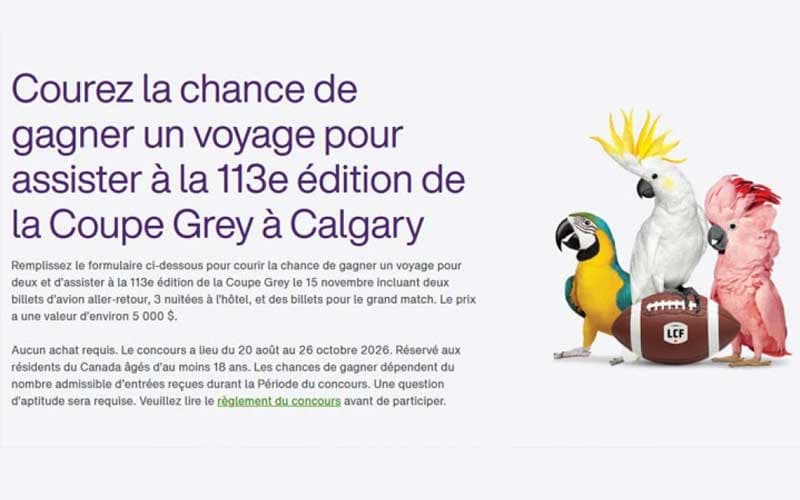 Partez vivre la Coupe Grey à Calgary avec Telus !