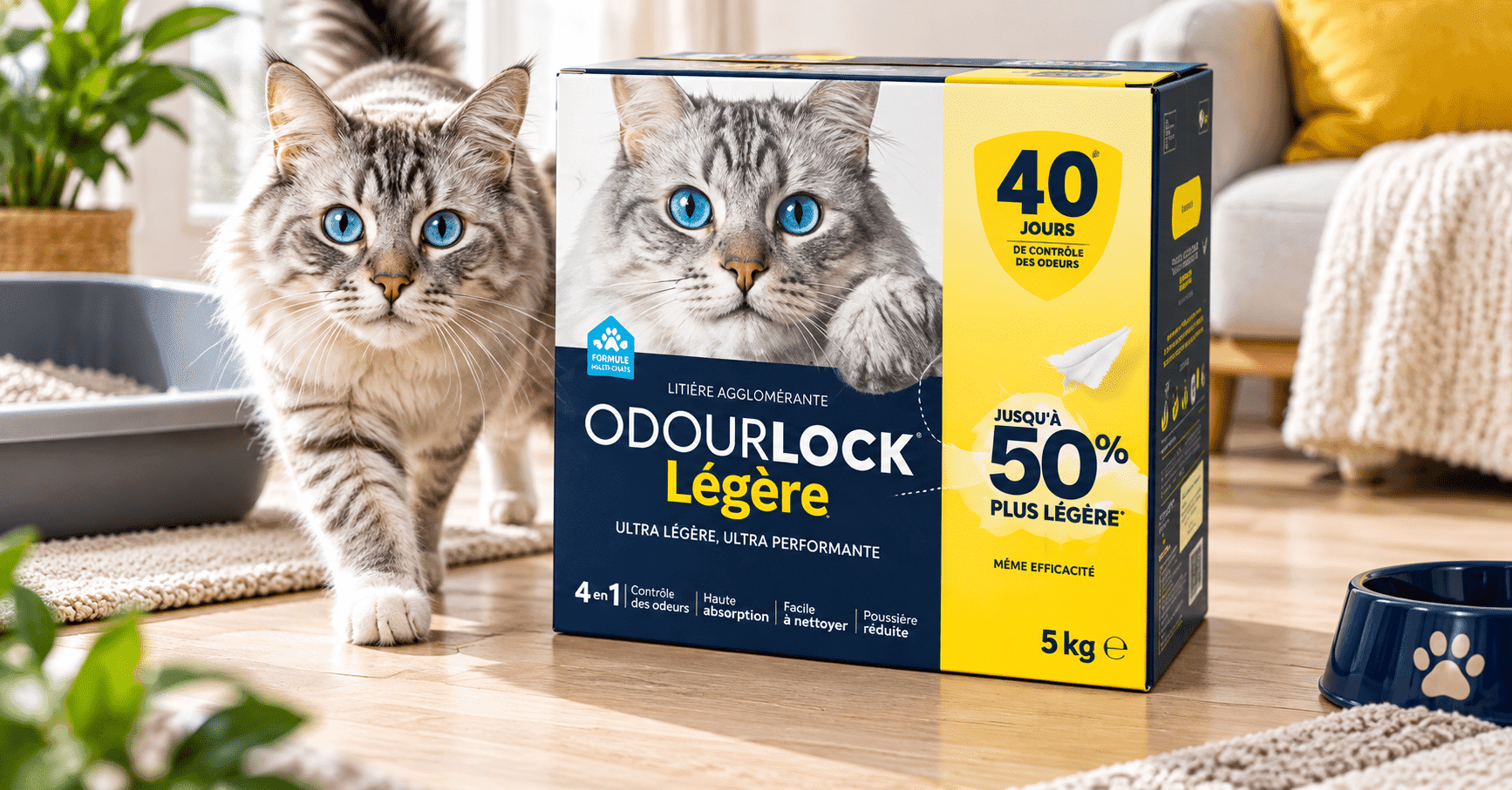 Tentez de gagner un an de litière OdourLock Légère pour votre chat avec Mondou