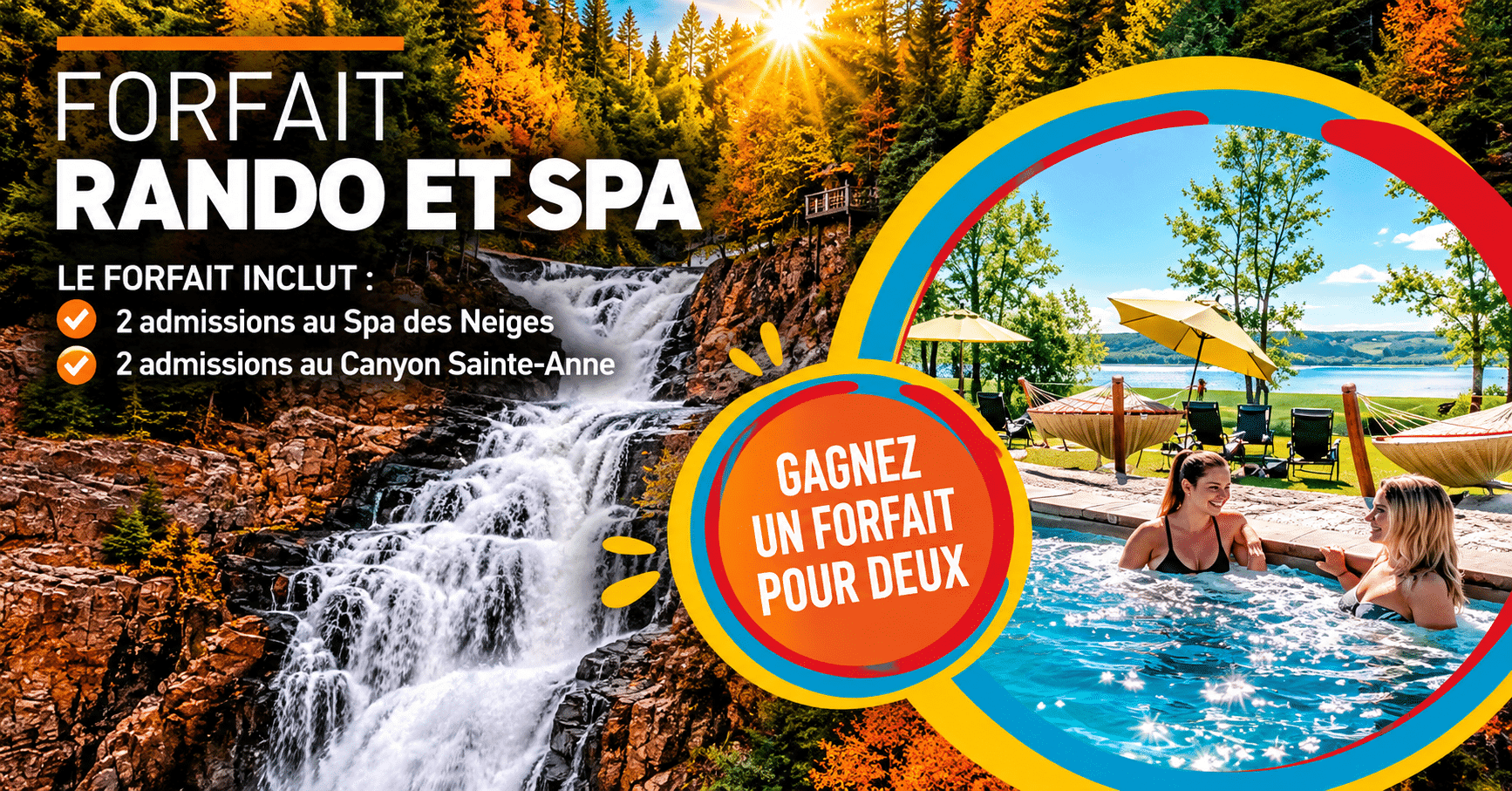 Évadez-vous cet automne : un forfait pour deux au Canyon Sainte-Anne et au Spa des Neiges à gagner