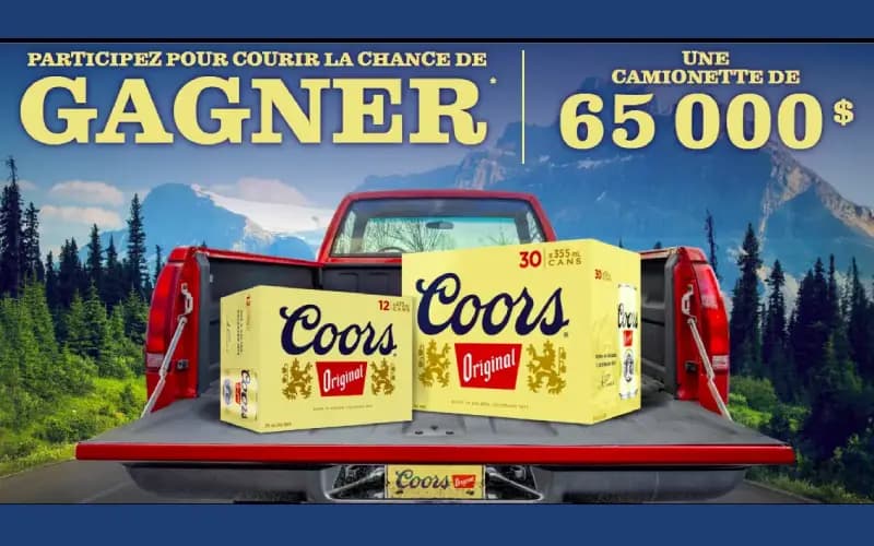 Roulez en neuf avec le concours Coors Original : 65 000 $ à gagner!