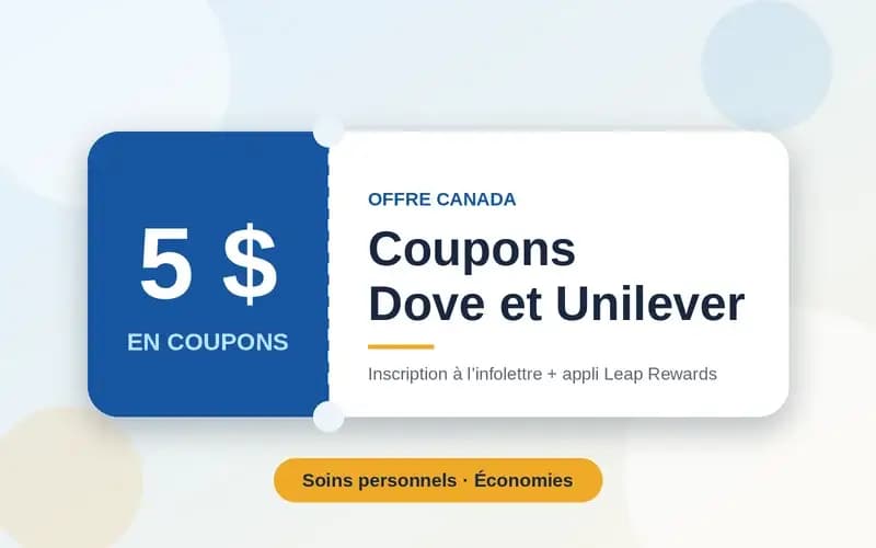 Économisez 5 $ avec les Coupons Dove et Unilever!