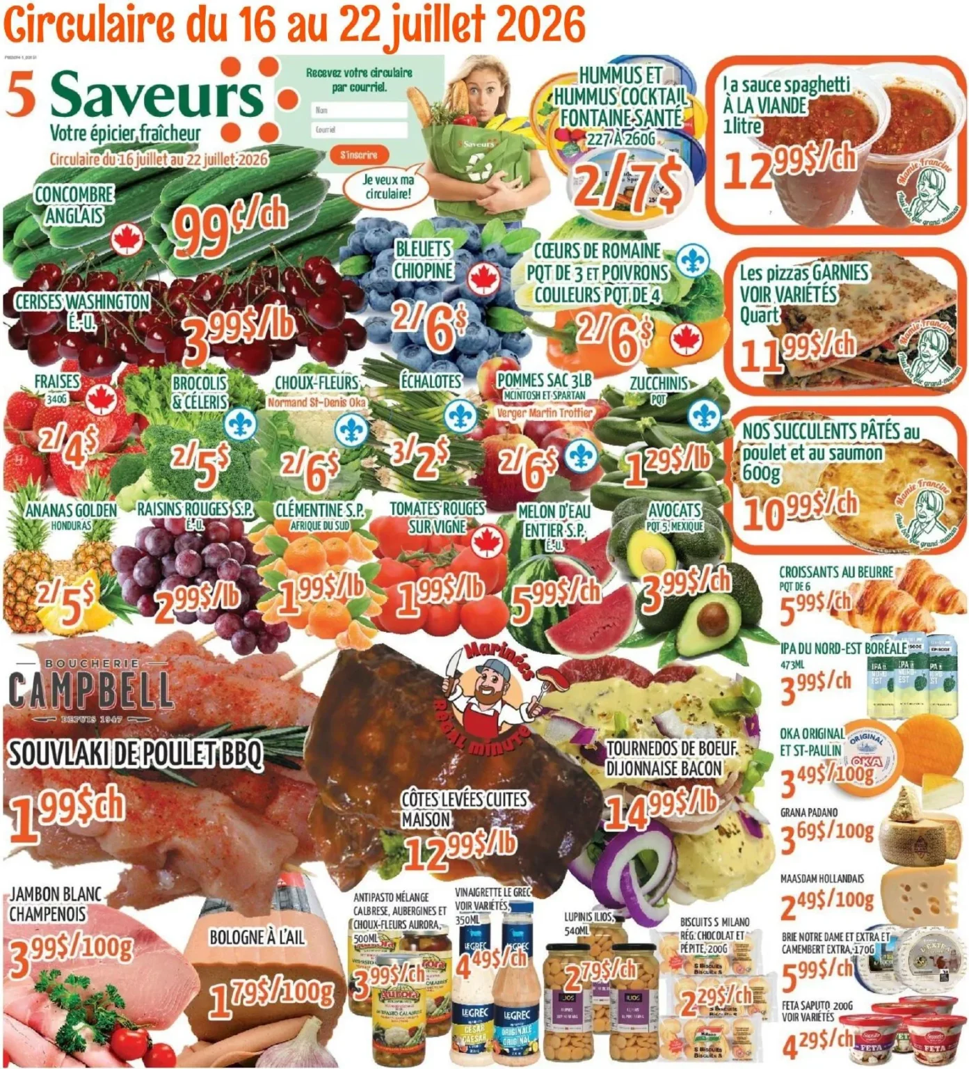 Page 1 de la circulaire 5 Saveurs