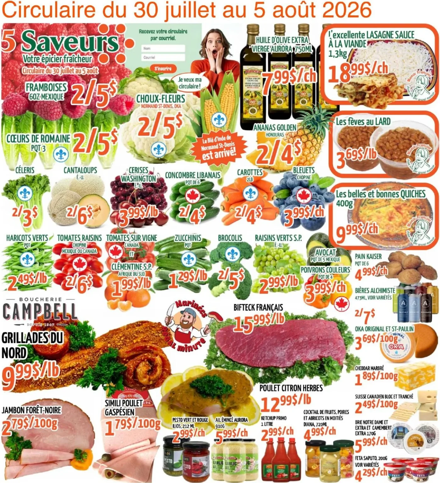 Page 1 de la circulaire 5 Saveurs
