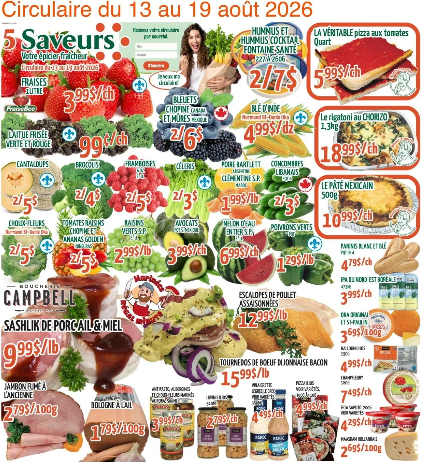 Page 1 de la circulaire 5 Saveurs