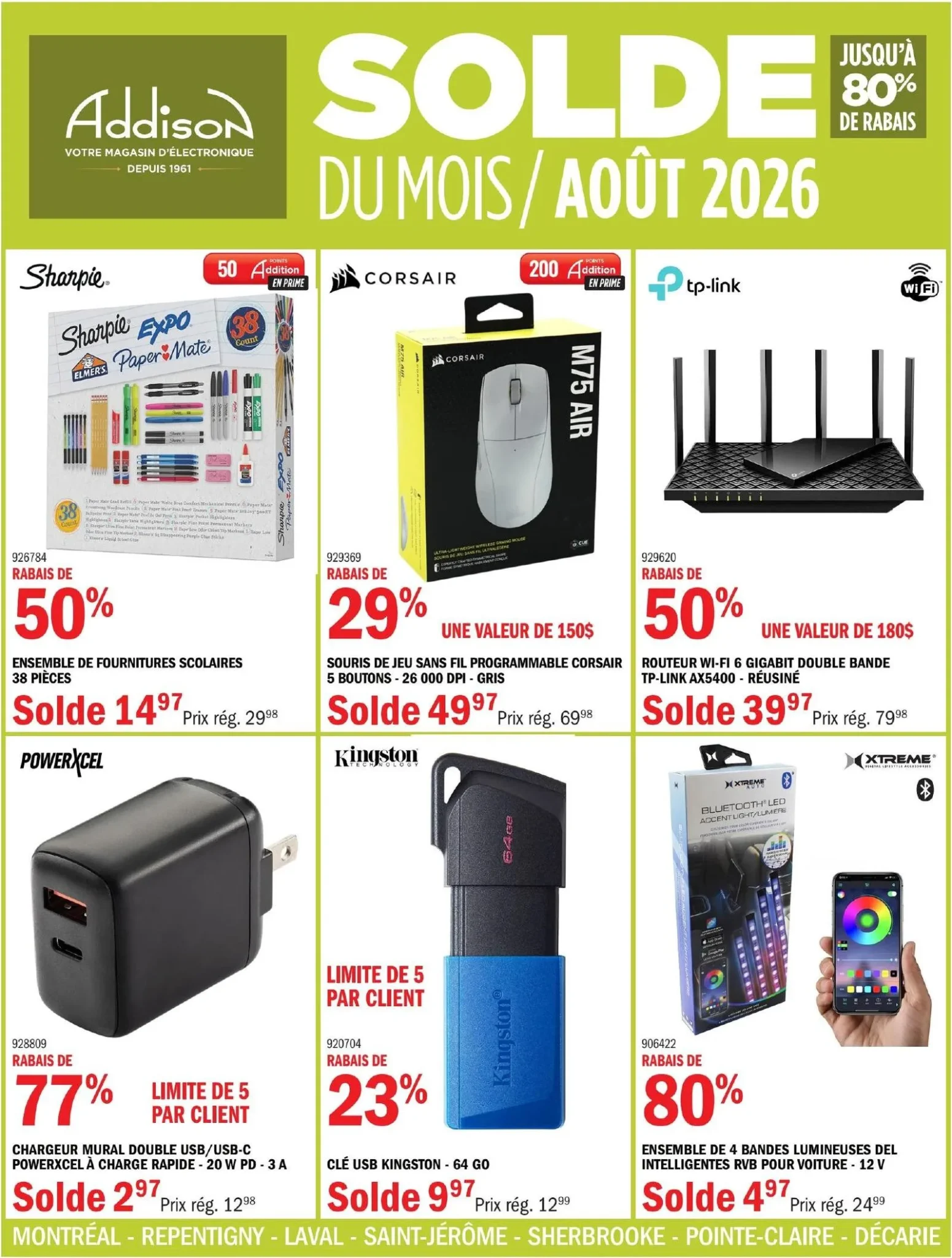 Page 1 de la circulaire Addison Électronique
