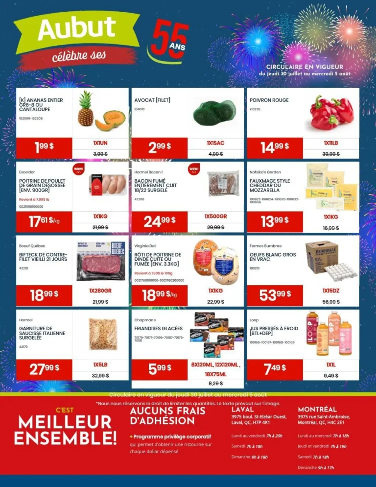 Page 1 de la circulaire Aubut