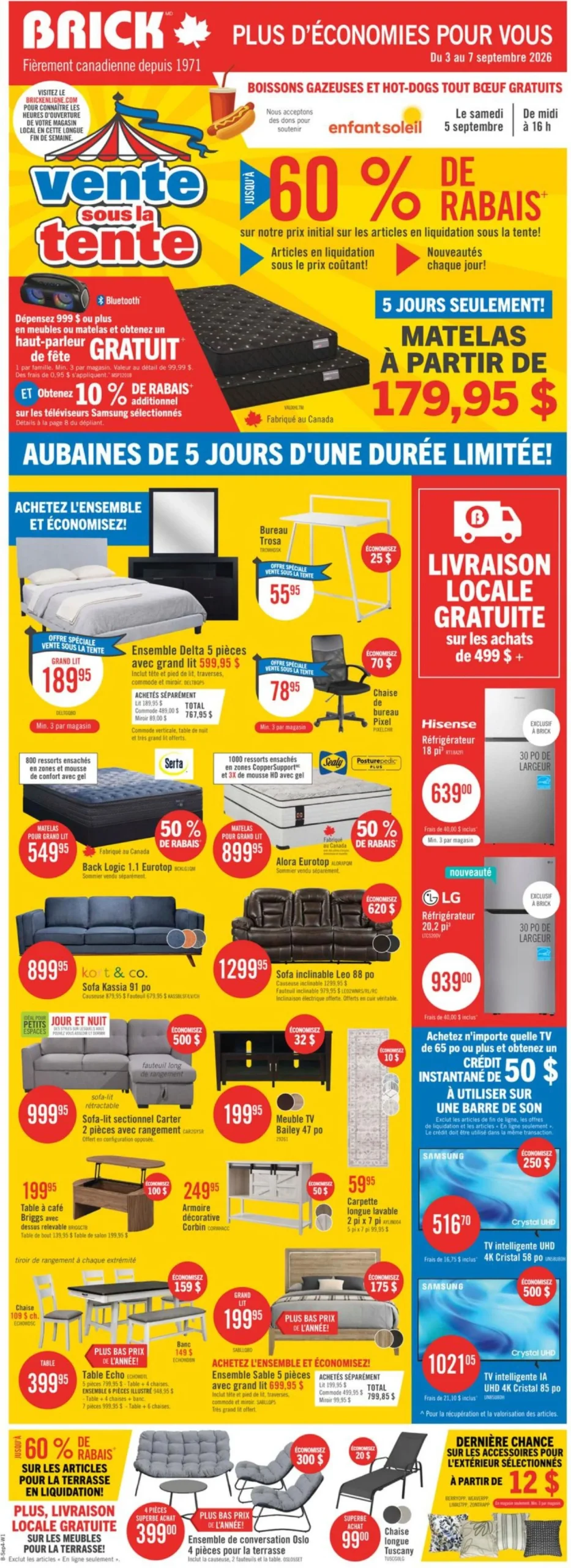 Page 1 de la circulaire Brick Vente Sous La Tente