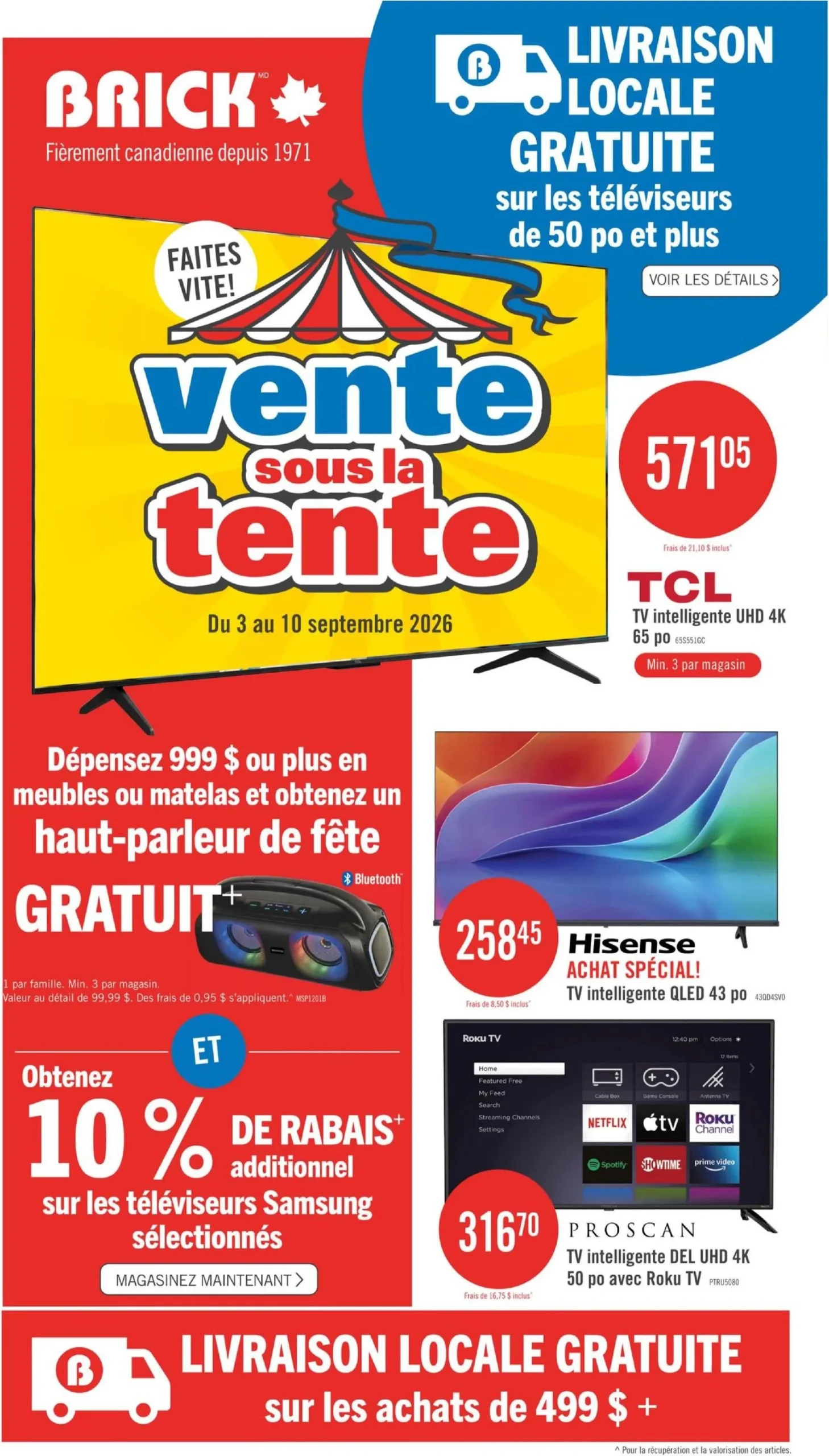 Page 1 de la circulaire Brick Vente Sous La Tente