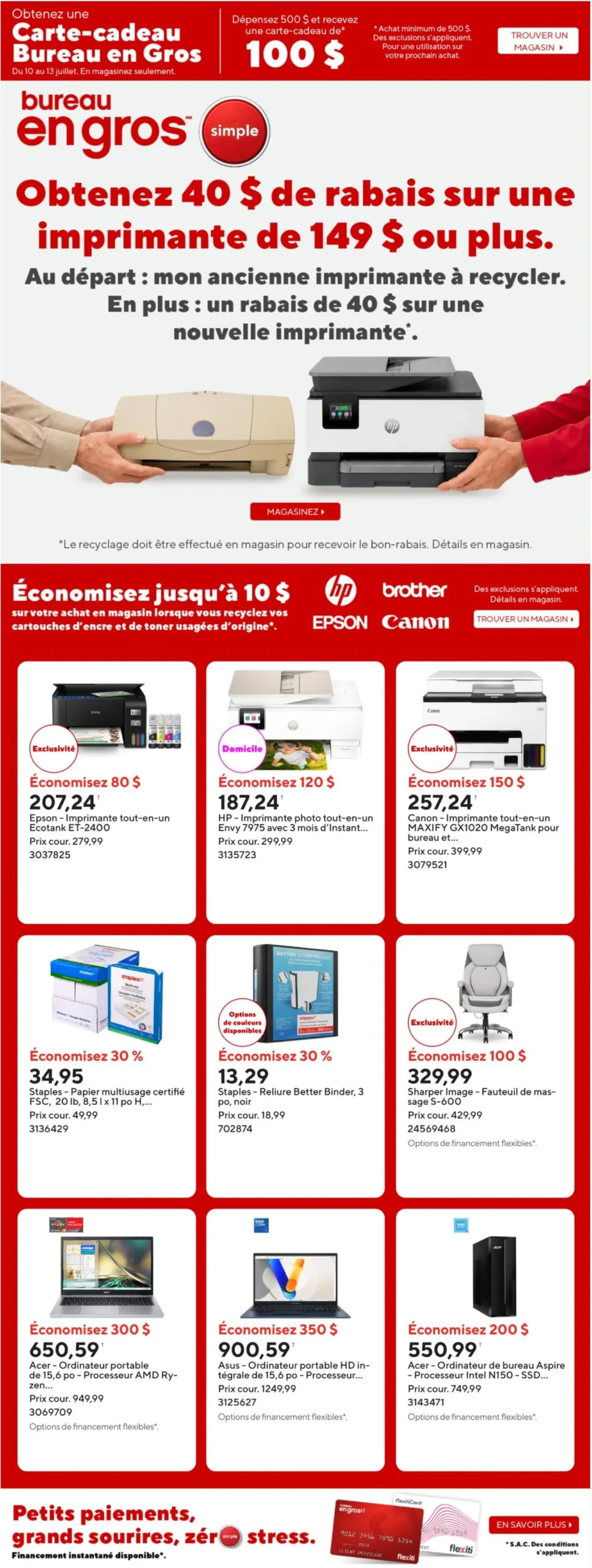 Page 1 de la circulaire Bureau En Gros