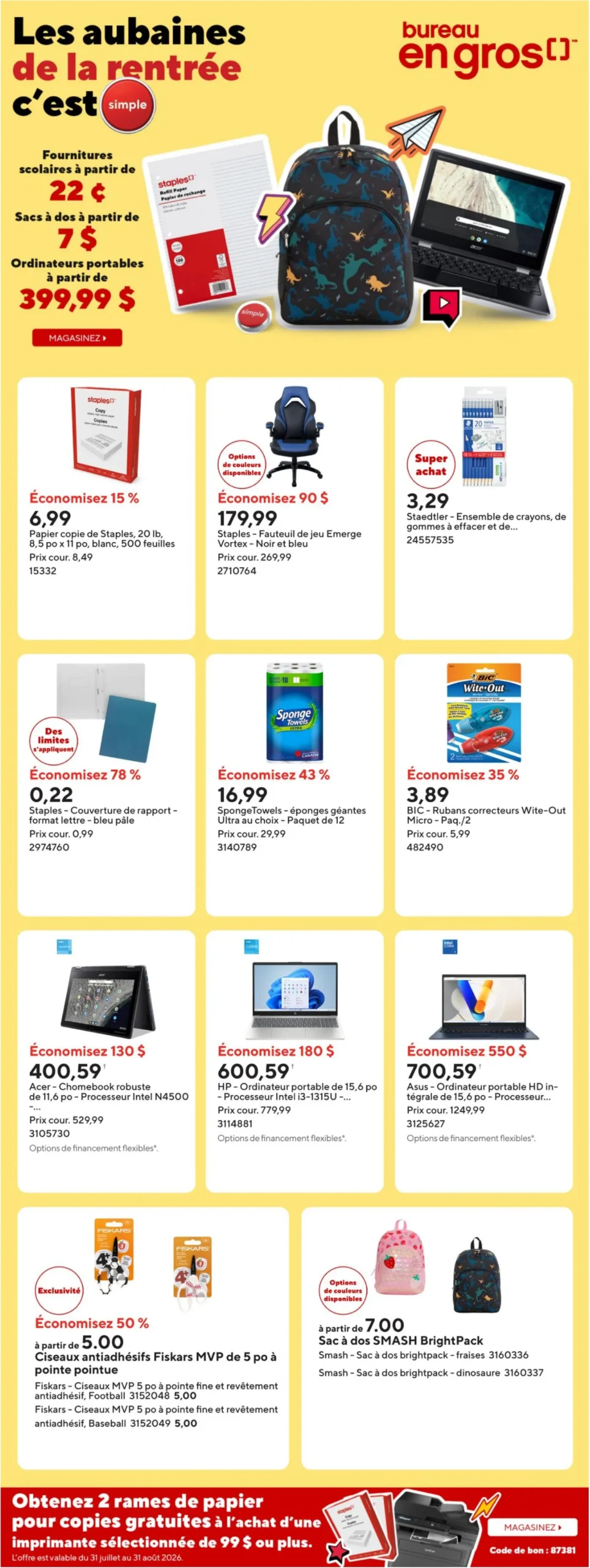 Page 1 de la circulaire Bureau En Gros