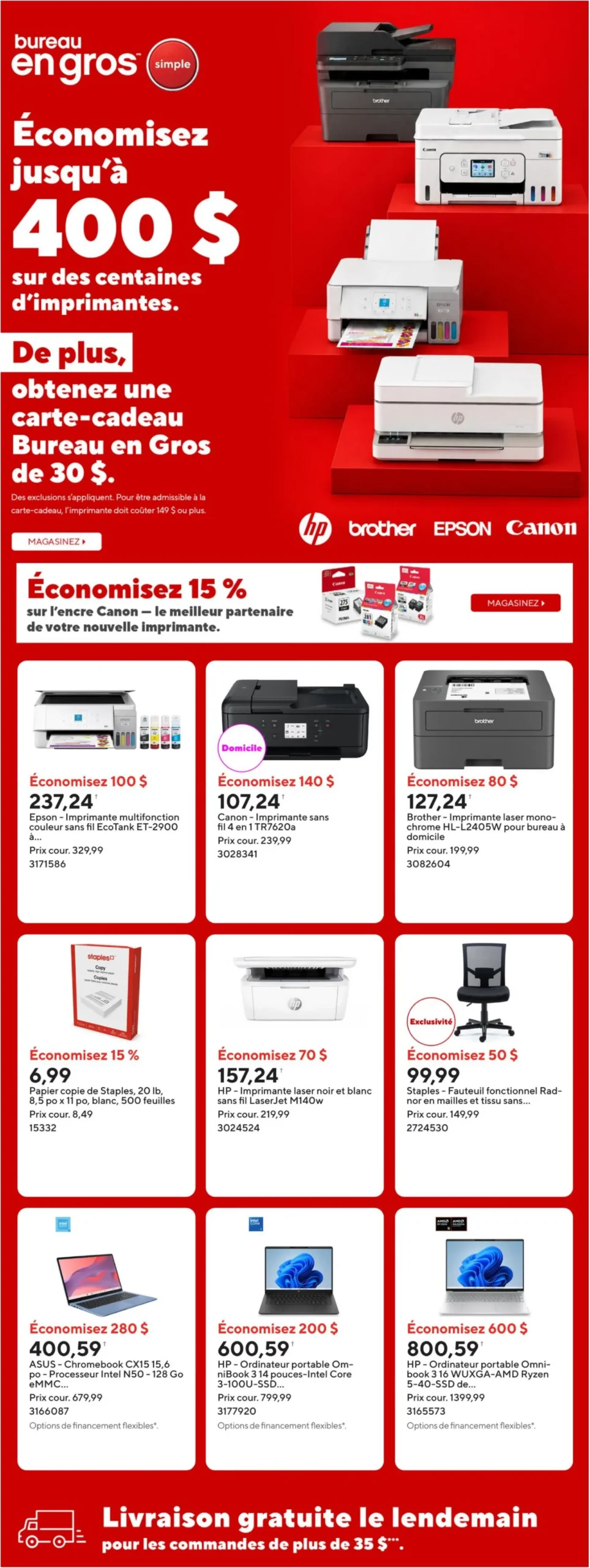 Page 1 de la circulaire Bureau En Gros