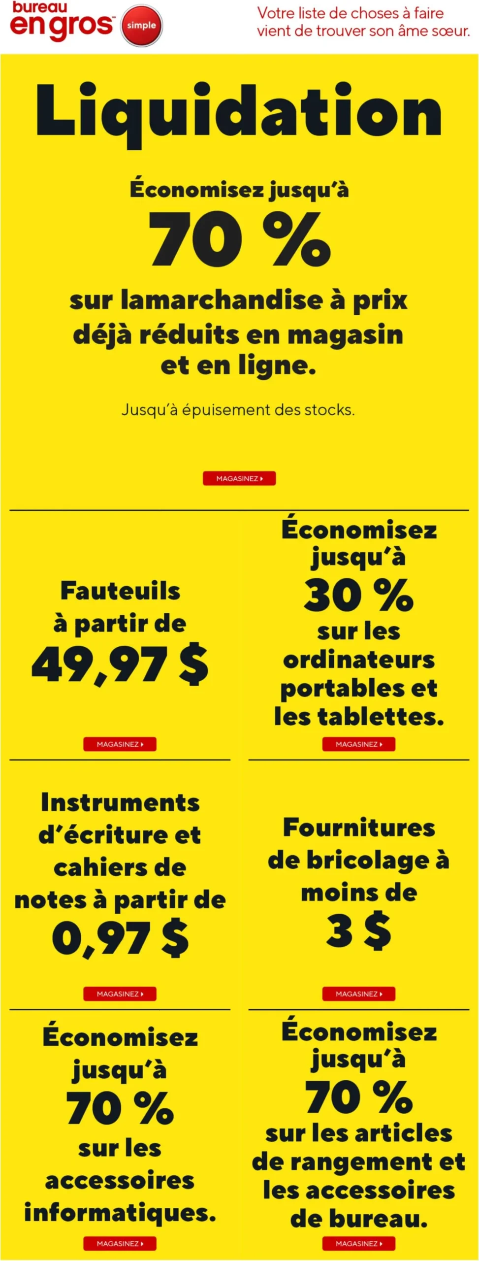 Page 1 de la circulaire Bureau En Gros