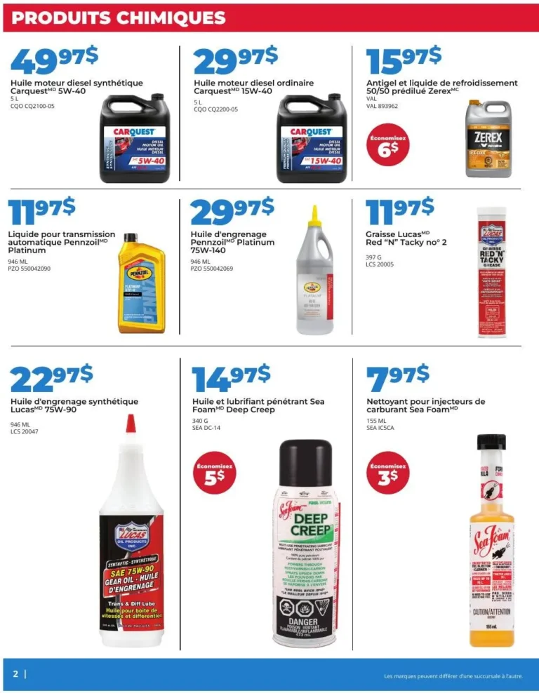 Page 2 de la circulaire Carquest