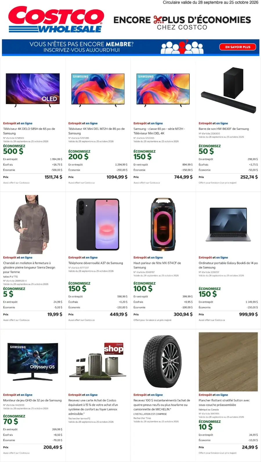 Page 1 de la circulaire Costco