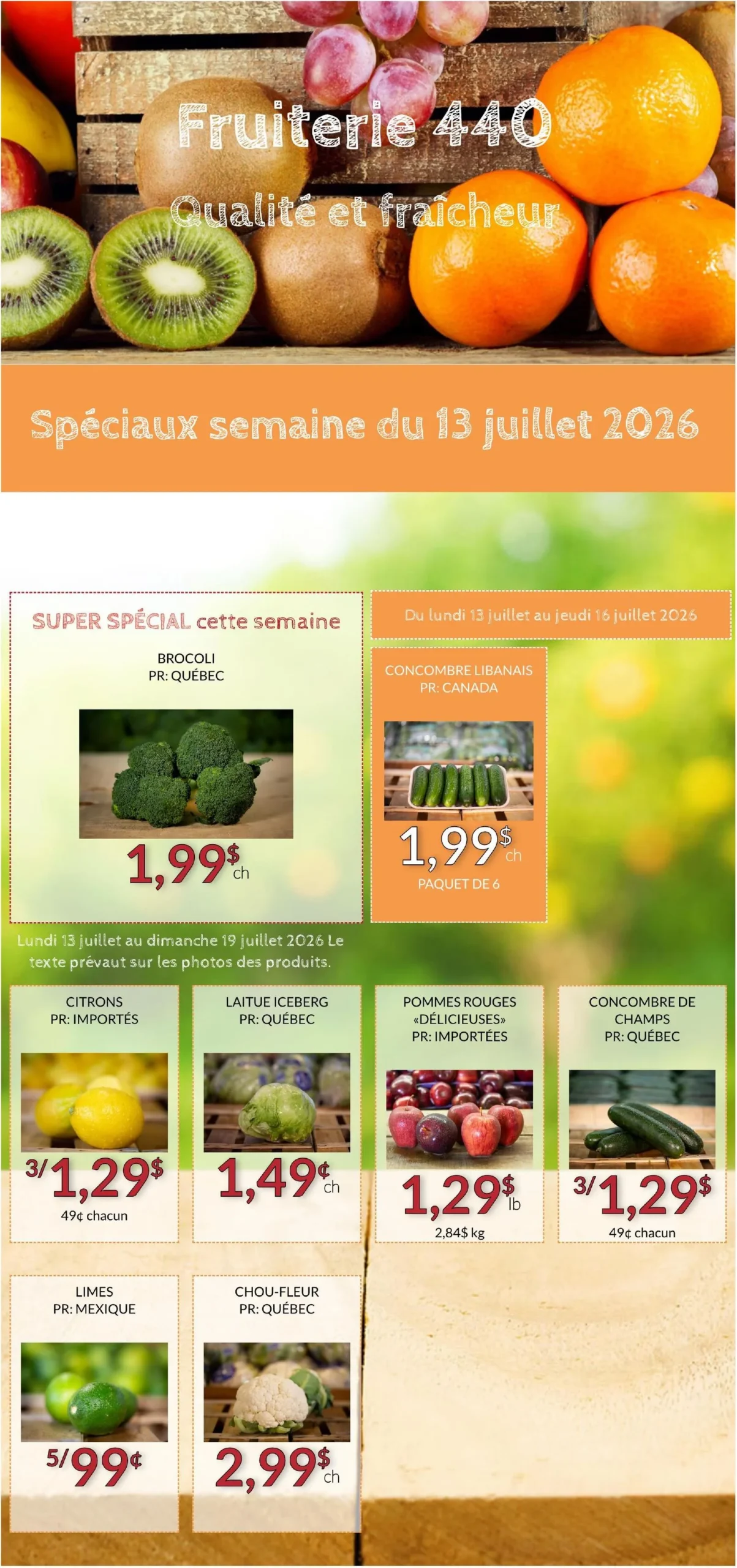 Page 1 de la circulaire Fruiterie 440