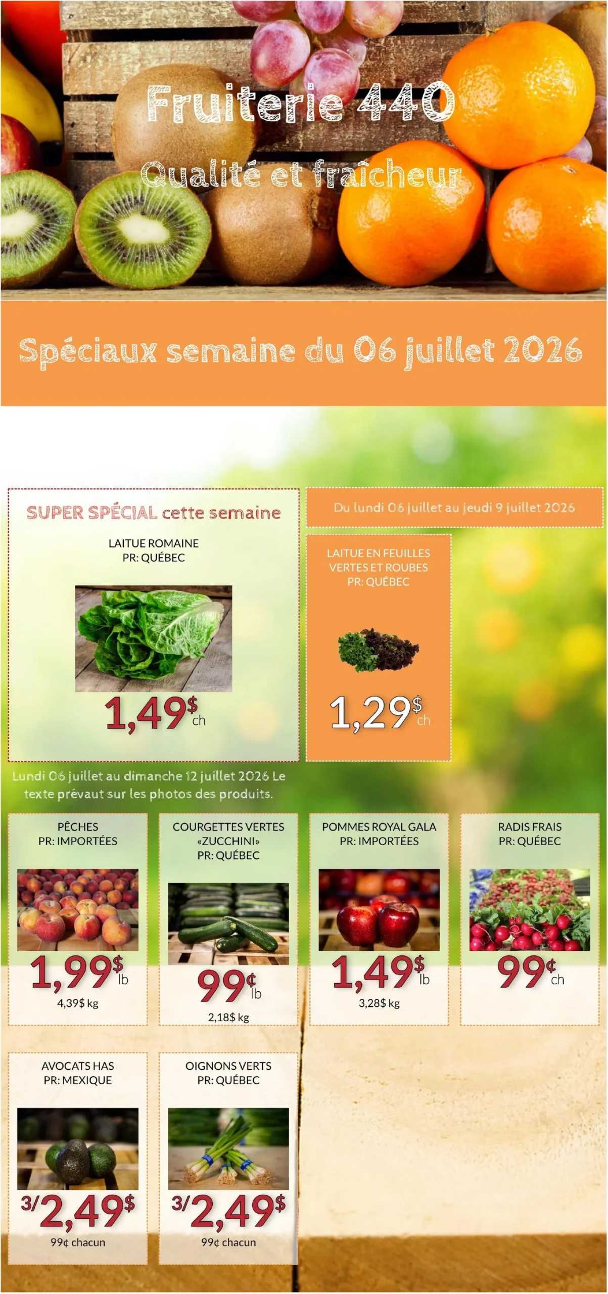 Page 1 de la circulaire Fruiterie 440