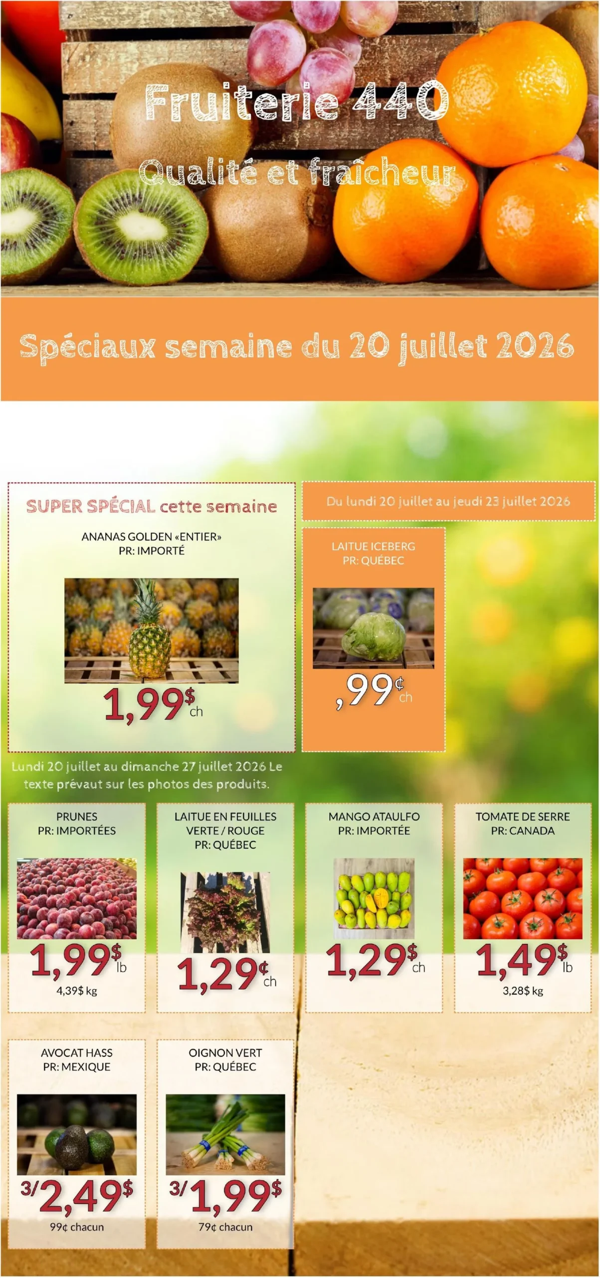 Page 1 de la circulaire Fruiterie 440
