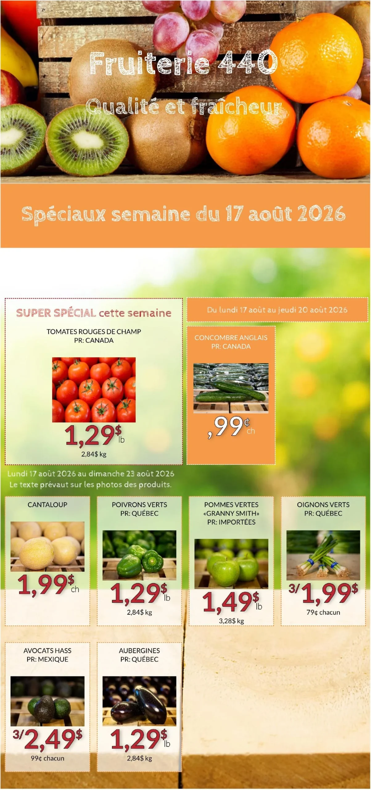 Page 1 de la circulaire Fruiterie 440