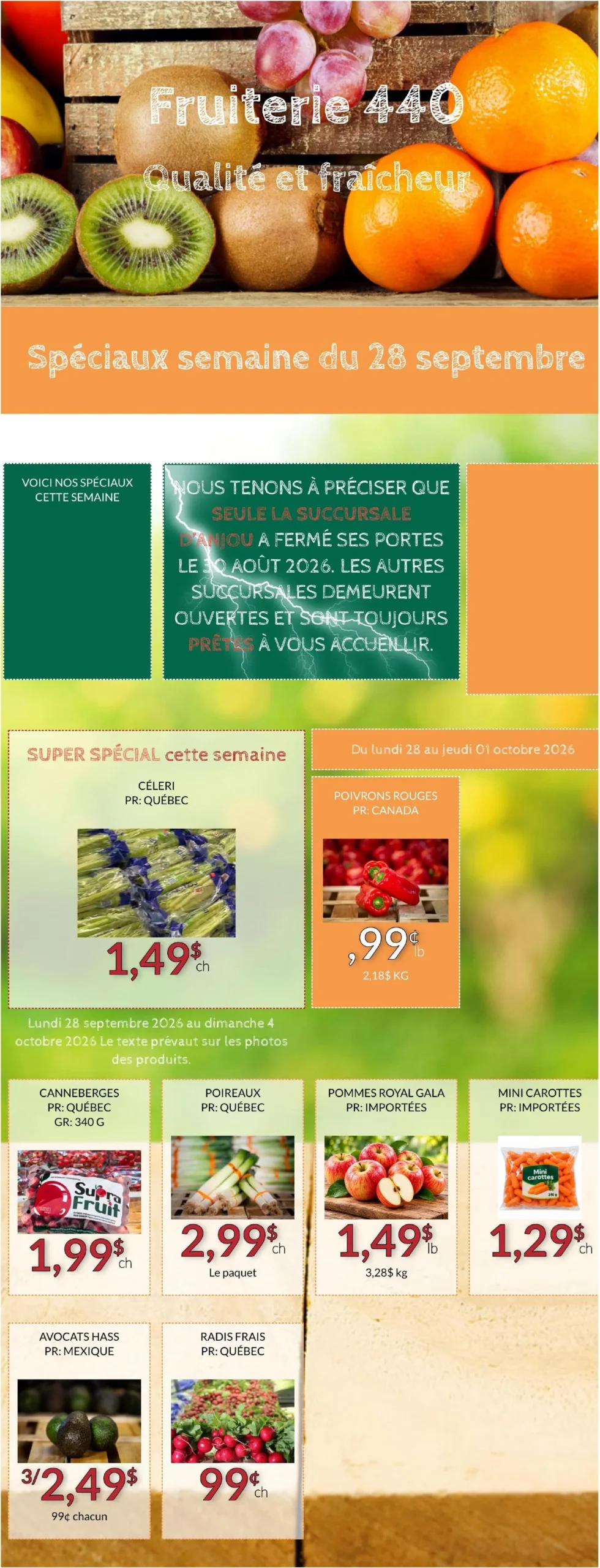 Page 1 de la circulaire Fruiterie 440