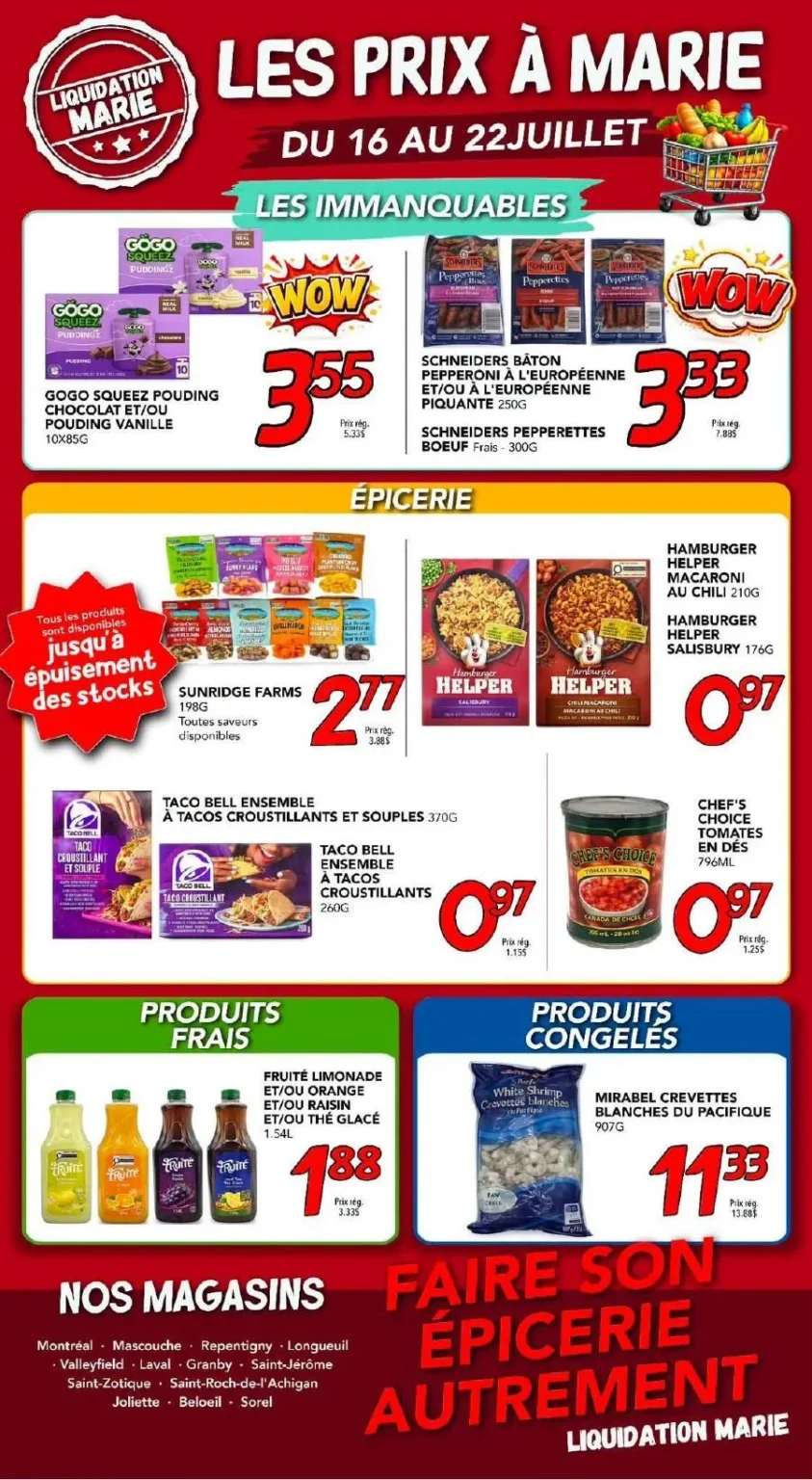 Page 1 de la circulaire Liquidation Marie