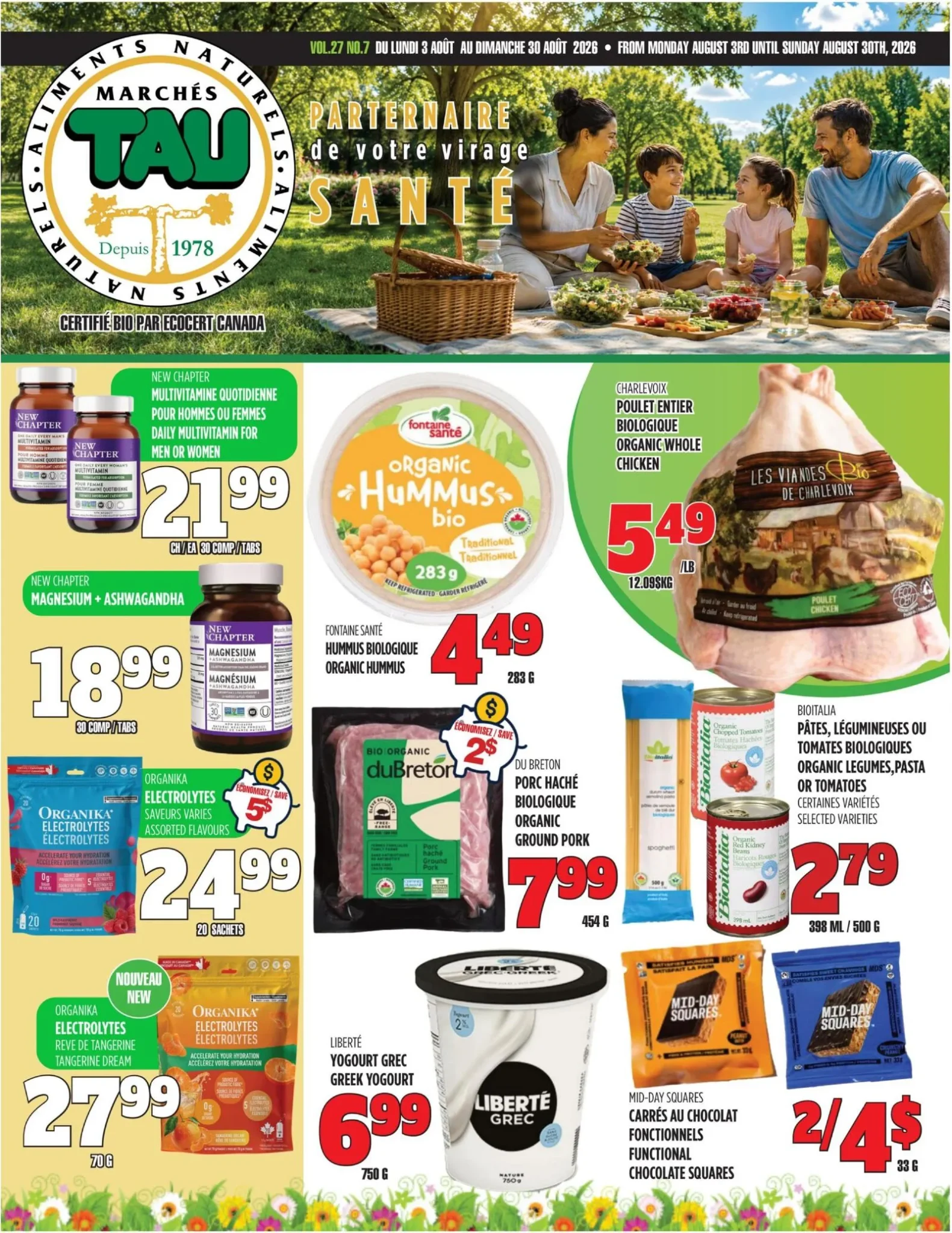 Page 1 de la circulaire Marchés TAU