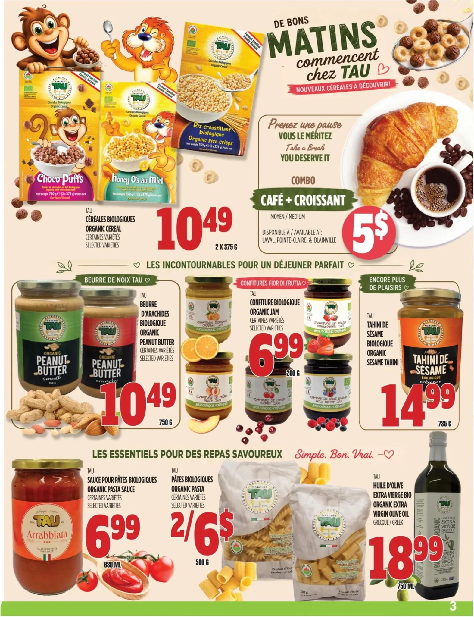 Page 3 de la circulaire Marchés TAU