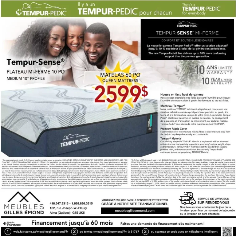 Page 4 de la circulaire Meubles Gilles Émond Matelas