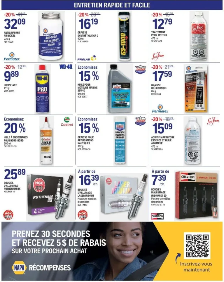 Page 2 de la circulaire NAPA Pièces D’Autos