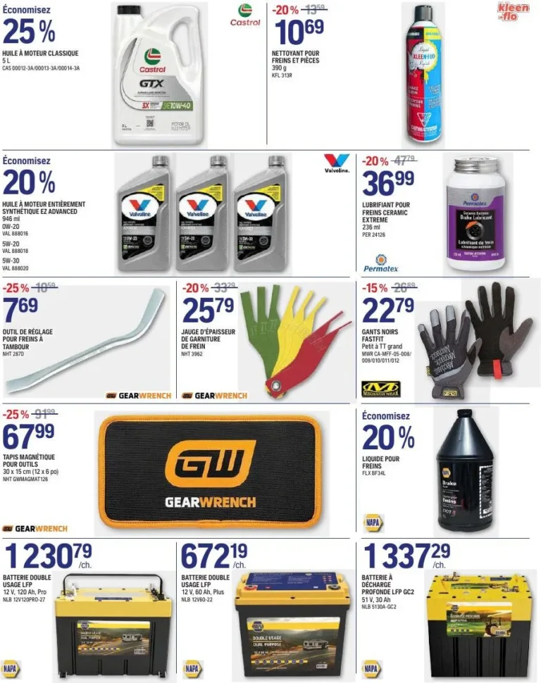 Page 3 de la circulaire NAPA Pièces D’Autos