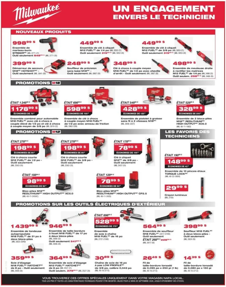 Page 5 de la circulaire NAPA Pièces D’Autos