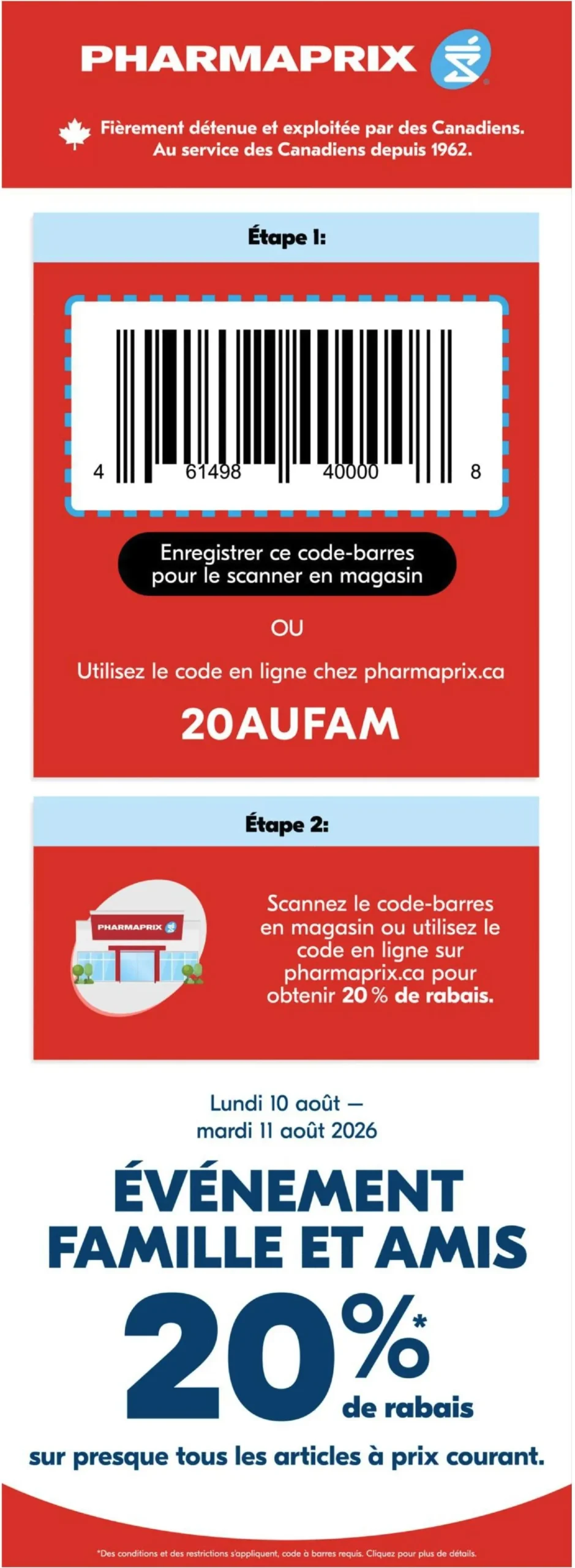 Page 1 de la circulaire Pharmaprix