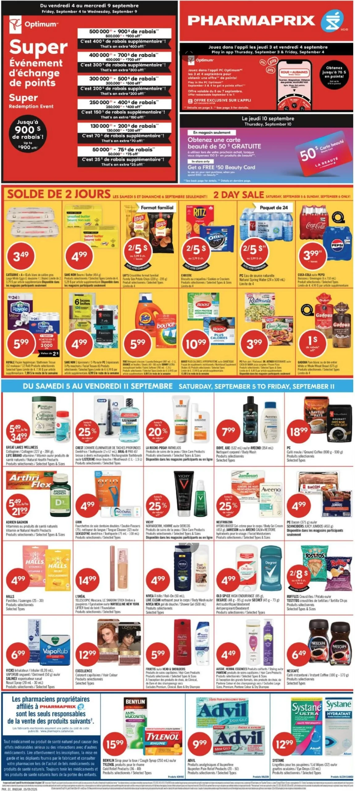 Page 1 de la circulaire Pharmaprix