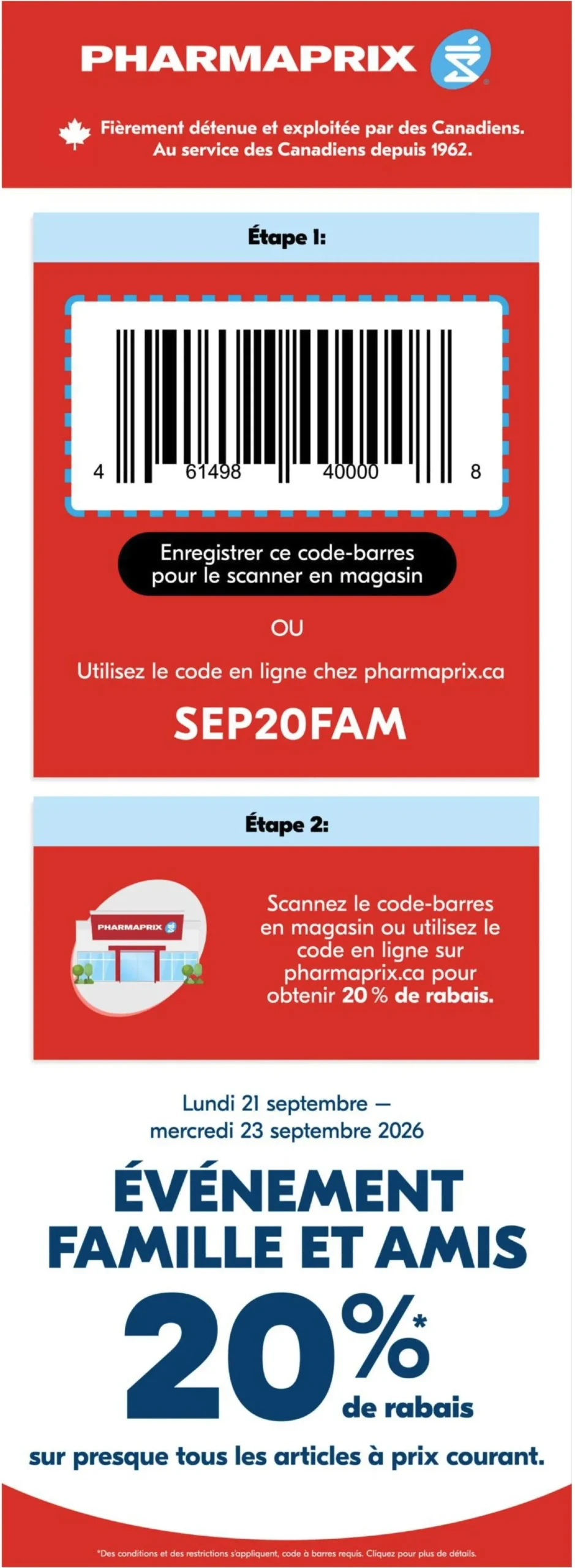 Page 1 de la circulaire Pharmaprix