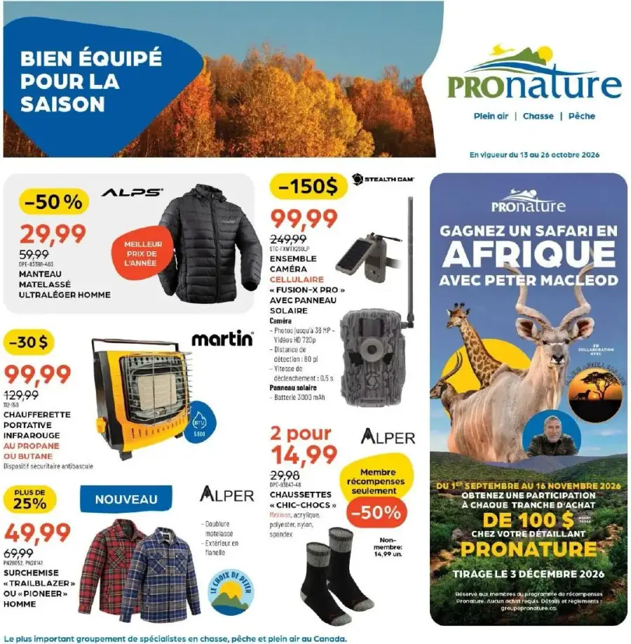 Page 1 de la circulaire Pronature