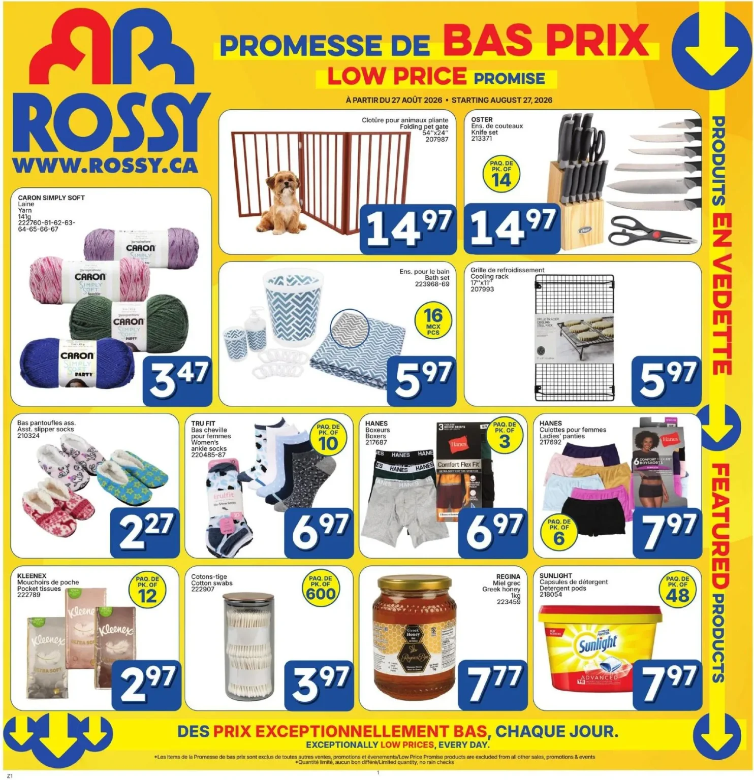 Page 1 de la circulaire Rossy Promesse De Bas Prix
