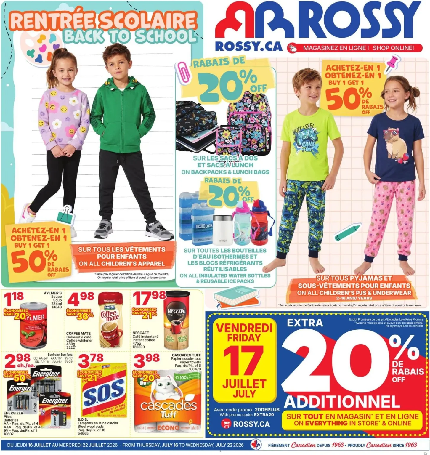 Page 1 de la circulaire Rossy