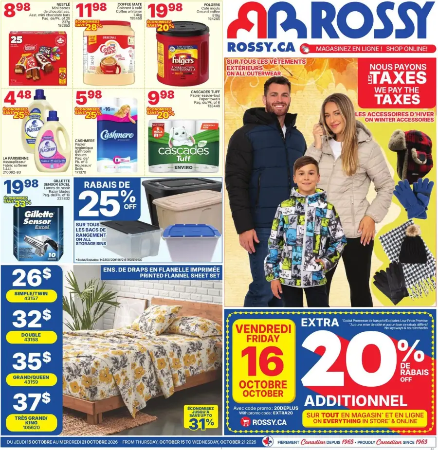 Page 1 de la circulaire Rossy