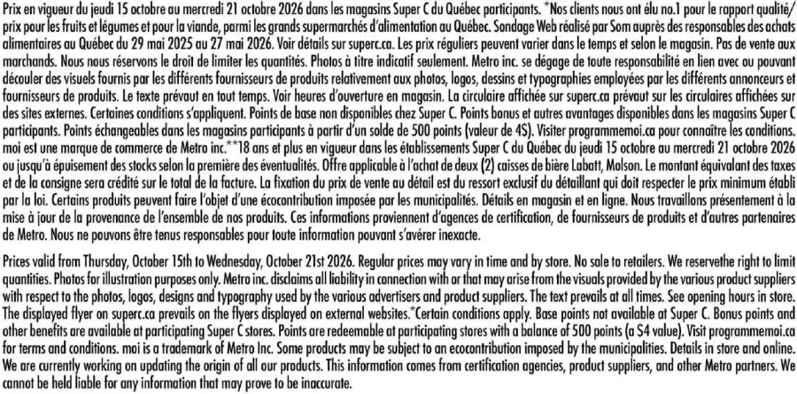 Page 20 de la circulaire Super C